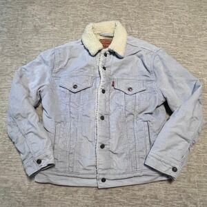 Levi's Sherpa Lined Corduroy Trucker Jacket Small – Light Blue